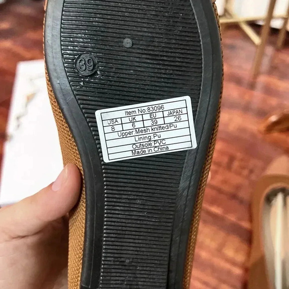 Womens Brown Mesh Pointed Toe Flat Sz US 8 NWOT Minimalist Old Money Classic - Picture 4 of 7